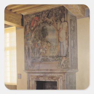 Pegatina Cuadrada Chimenea en el Chambre du Roi