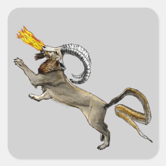 Pegatina Cuadrada Chimera (Anverso)