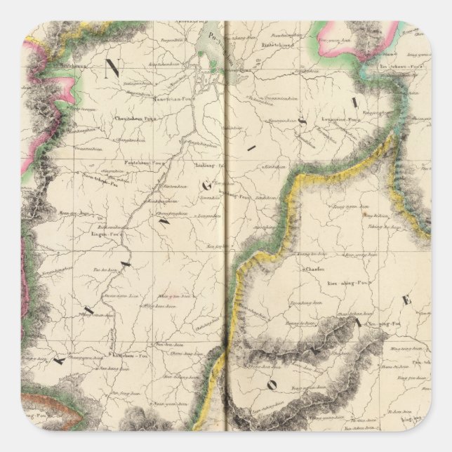 Pegatina Cuadrada China, Asia 87 (Anverso)