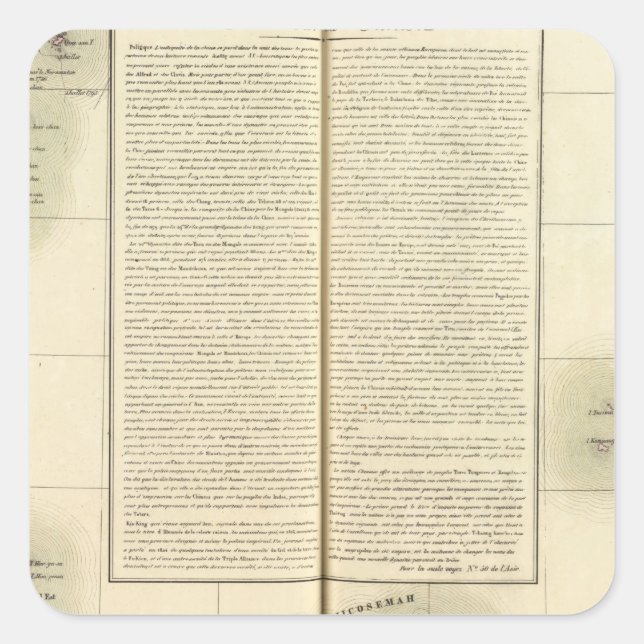 Pegatina Cuadrada China, Asia 88 (Anverso)