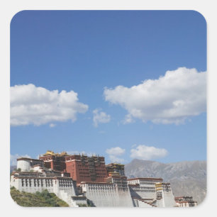 Pegatina Cuadrada China, Tíbet, Lhasa, Palacio de Potala