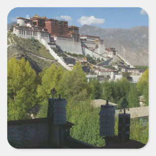 Pegatina Cuadrada China, Tíbet, Lhasa, Palacio de Potala 2