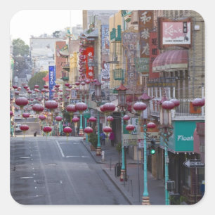 Pegatina Cuadrada Chinatown en Grant Street en San Francisco,