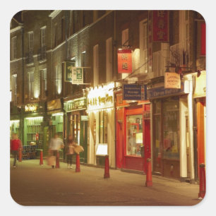 Pegatina Cuadrada Chinatown, Soho, Londres, Inglaterra, Reino Unido