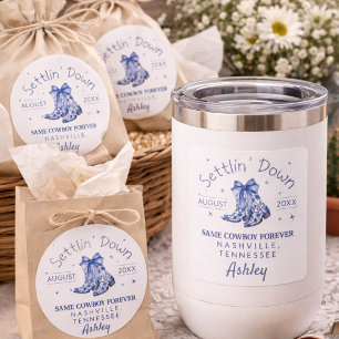 Pegatina Cuadrada Chinoiserie Despertando a la Vida de Soltera Fiest