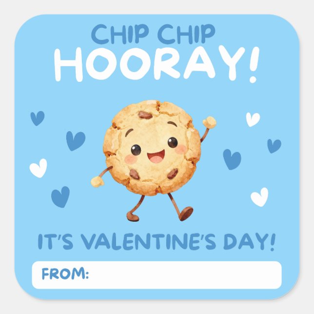 Pegatina Cuadrada Chip, Chip, Hooray! Valentine Cookie Stickers (Anverso)