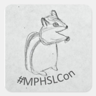 Pegatina Cuadrada Chipmunk de NCN/MLG