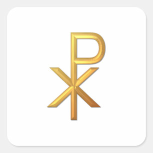 Pegatina Cuadrada Chiro Golden "3-D"