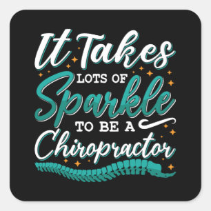 Pegatina Cuadrada Chiropractica Se Toma Mucho Chiropráctico Espumoso