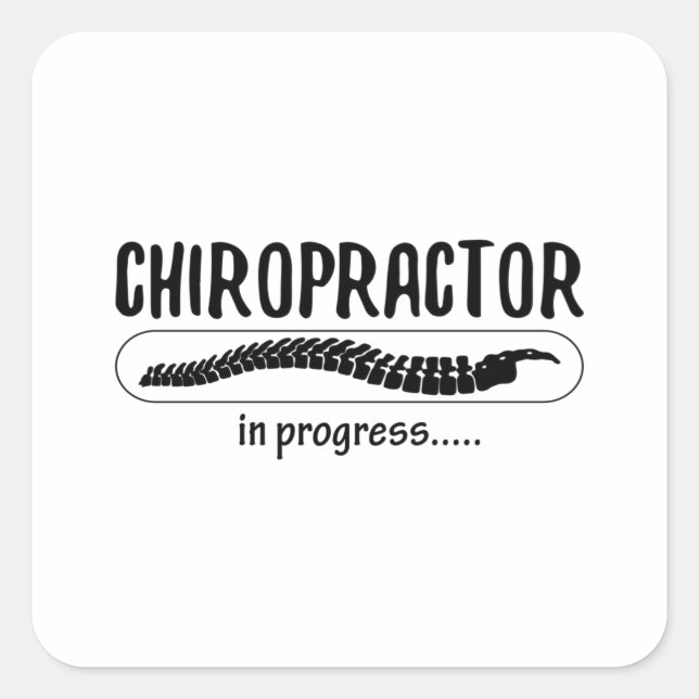 Pegatina Cuadrada Chiropráctico Quiropráctico En Curso Chiroro De Es (Anverso)