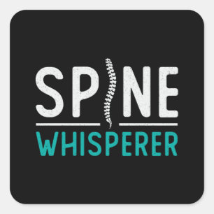 Pegatina Cuadrada Chiropractor Spine Whisperer Chiropractico