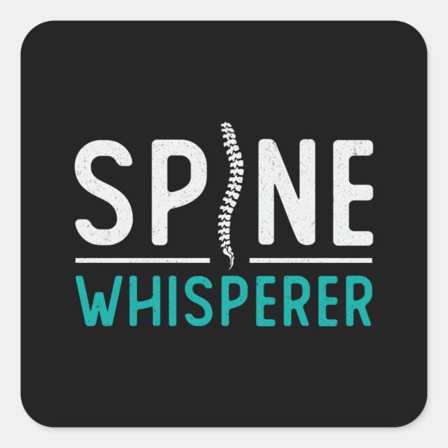 Pegatina Cuadrada Chiropractor Spine Whisperer Chiropractico (Anverso)