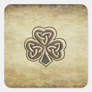 Pegatina Cuadrada Chismoso irlandés de moda vintage