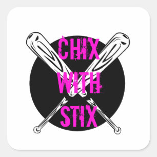 Pegatina Cuadrada Chix con Stix