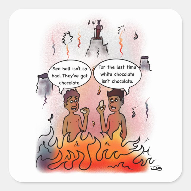 Pegatina Cuadrada Chocolate blanco (Anverso)