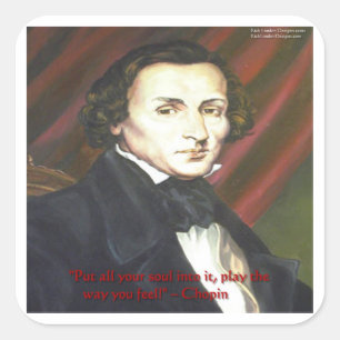 Pegatina Cuadrada Chopin Cómo Tocar Regalos Tarjetas y Camisetas