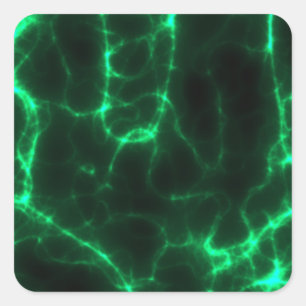 Pegatina Cuadrada Choque eléctrico en verde oscuro