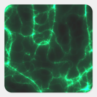 Pegatina Cuadrada Choque eléctrico en verde oscuro