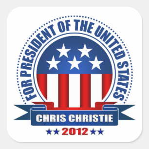 Pegatina Cuadrada Chris Christie
