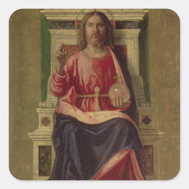 Pegatina Cuadrada Christ Enthroned, c.1505 (Anverso)
