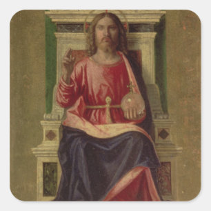 Pegatina Cuadrada Christ Enthroned, c.1505