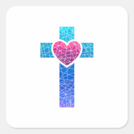Pegatina Cuadrada Christian Cross