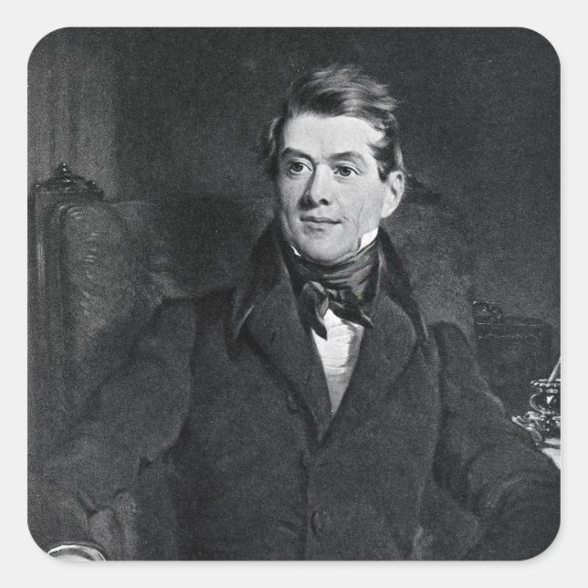 Pegatina Cuadrada Christian Friedrich, Barón Stockmar (Anverso)