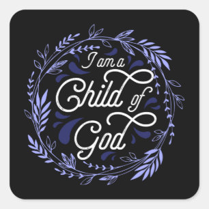 Pegatina Cuadrada Christian Sticker (Cuadrado) - Soy un hijo de Dios