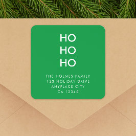 Pegatina Cuadrada Christmas Address Label Roll | Ho Ho Ho Sticker