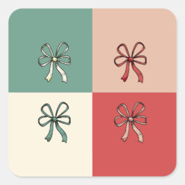 Pegatina Cuadrada christmas bow conquette