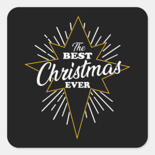 Pegatina Cuadrada Christmas Cool Geek Santa Claus Funny Gift Idea