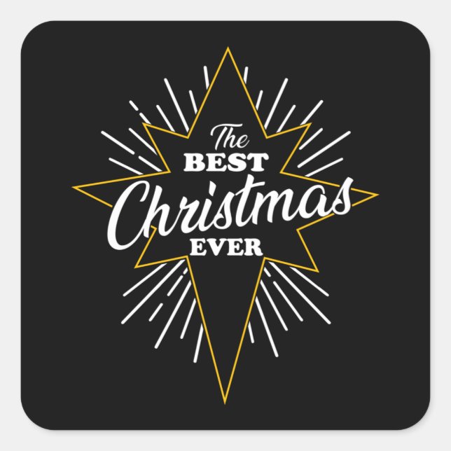 Pegatina Cuadrada Christmas Cool Geek Santa Claus Funny Gift Idea (Anverso)