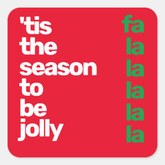 Pegatina Cuadrada Christmas minimal custom modern party red green