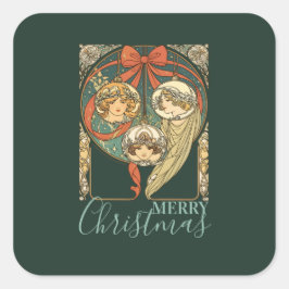 Pegatina Cuadrada Christmas Ornaments Faith Hope And Charity Vector
