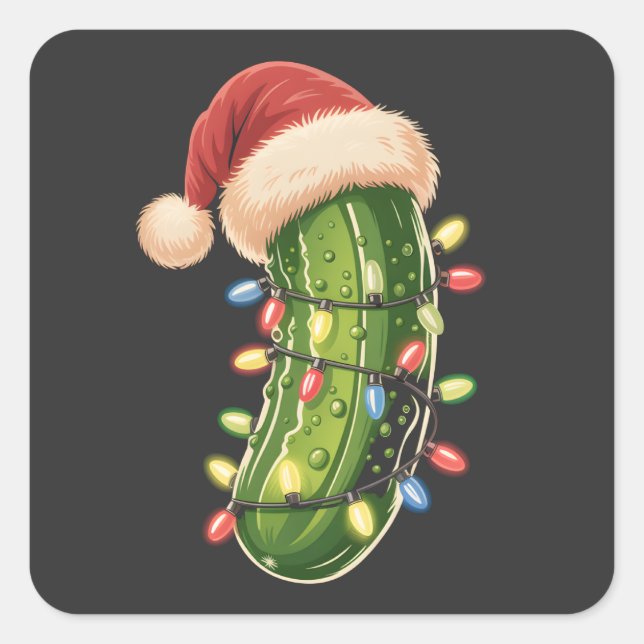 Pegatina Cuadrada Christmas Pickle Pickle In Xmas Light Pickle  (Anverso)