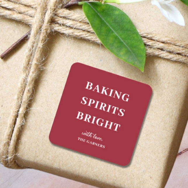 Pegatina Cuadrada Christmas Red Baking Spirits Square Sticker (Subido por el creador)