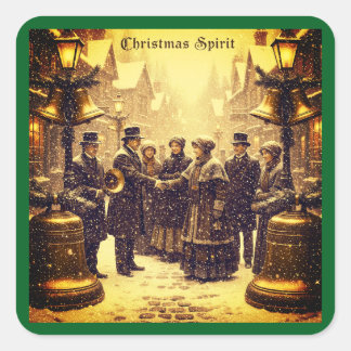 PEGATINA CUADRADA CHRISTMAS SPIRIT TRADITIONAL DESIGN