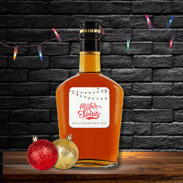 Pegatina Cuadrada Christmas Spirits Custom Name with Holiday Lights 