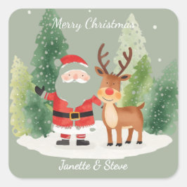 Pegatina Cuadrada Christmas Sticker - Festive fun from a couple