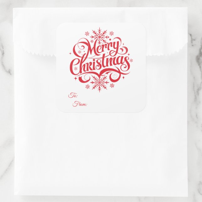 Pegatina Cuadrada Christmas Sticker Gift Tags (Bolso)