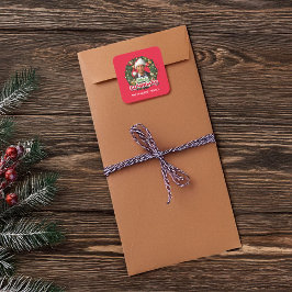 Pegatina Cuadrada Christmas Vacation | Merry Clarkmas - Personalized