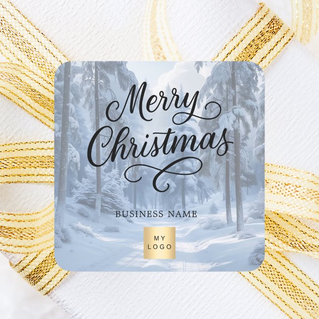 Pegatina Cuadrada Christmas wintee wonderland snow business logo (Subido por el creador)