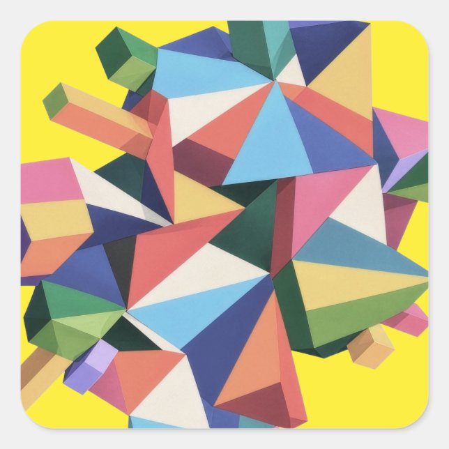 Pegatina Cuadrada Chromatic Fragment Field (Anverso)