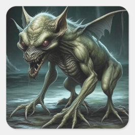 Pegatina Cuadrada Chupacabra - Monstruos criptográficos o animales