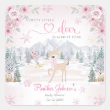 Chupetón de Ciervo Invernal Rosa para Baby Shower 