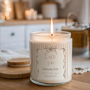 Pegatina Cuadrada Chupito de café beige vintage Baby Shower Bebe Caf