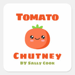 Pegatina Cuadrada Chutney de tomate