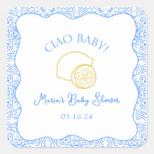 ¡Ciao Bebé! Baby Shower italiano Lemon Blue