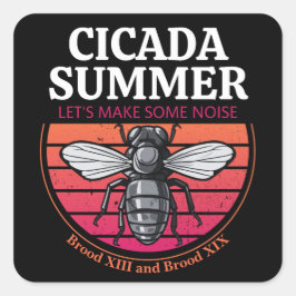 Pegatina Cuadrada Cicada Verano Mejor Regalo a Cicada Entusiast