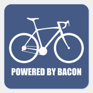 Pegatina Cuadrada Ciclismo Con Bacon